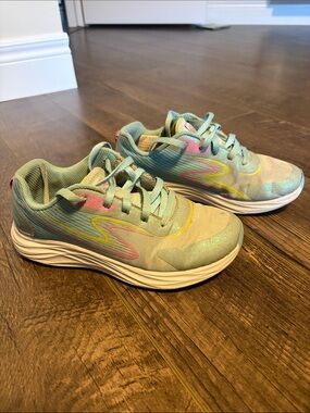 Kids Light Blue and Pastel Accent Running Shoes